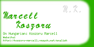 marcell koszoru business card